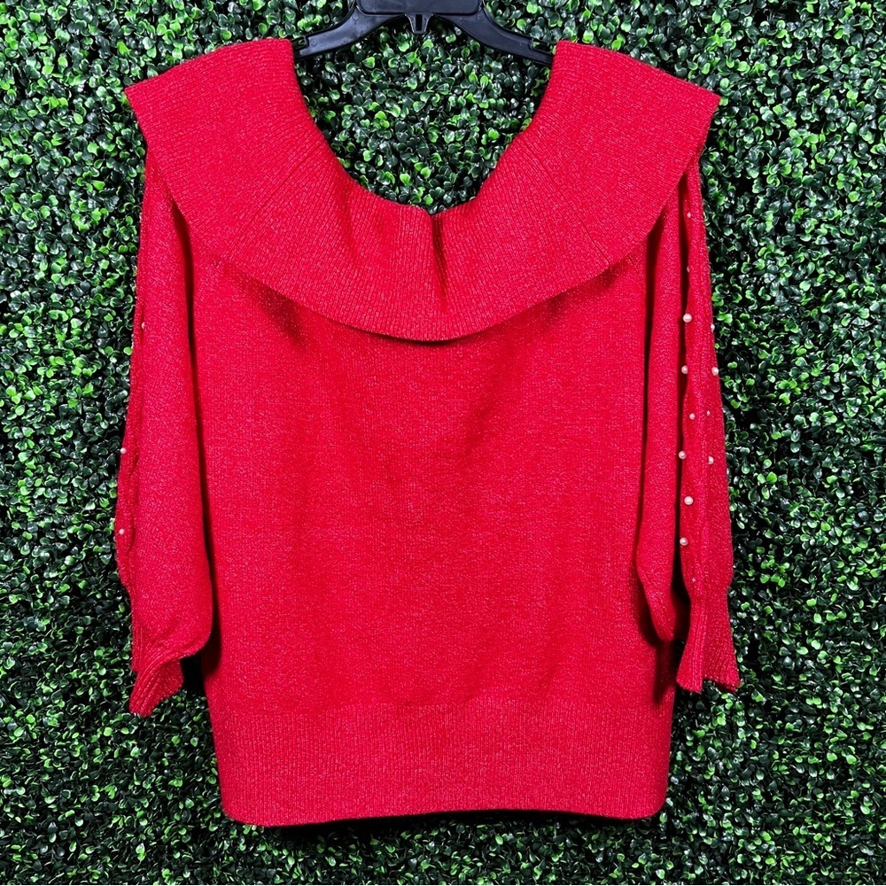 CROWN & IVY | Pearl Embellished Sweater - Picture 9 of 10